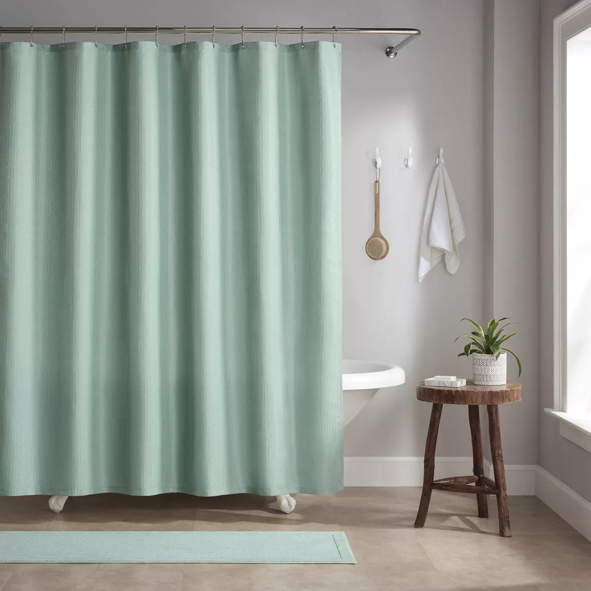 Host & Home Poly Shower Curtain Set 72X72 Raindrop Pattern