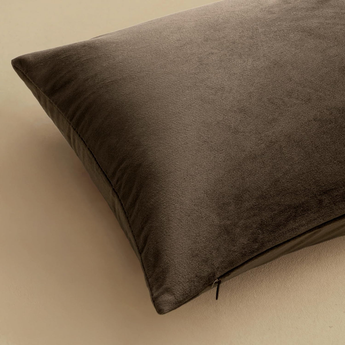 Velvet Throw Pillow Covers 18X18 Inch Pack of 2 Coffee