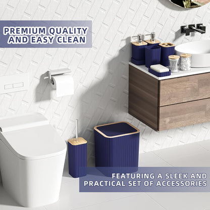 Bathroom Set - 25PC Blue Bathroom Set with Shower Curtain and Rugs