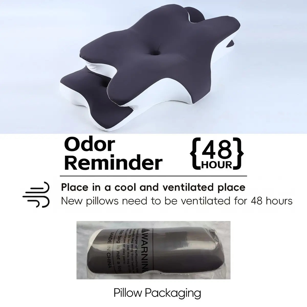 Double-Sided Contoured Neck Pillow with Ergonomic Neck Care, Cooling Cover, Zoned Design, and Extra-Large Armrest for Side, Stomach, and Back Sleepers #GLOBAL PICKS
