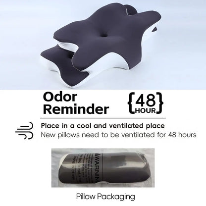 Double-Sided Contoured Neck Pillow with Ergonomic Neck Care, Cooling Cover, Zoned Design, and Extra-Large Armrest for Side, Stomach, and Back Sleepers #GLOBAL PICKS