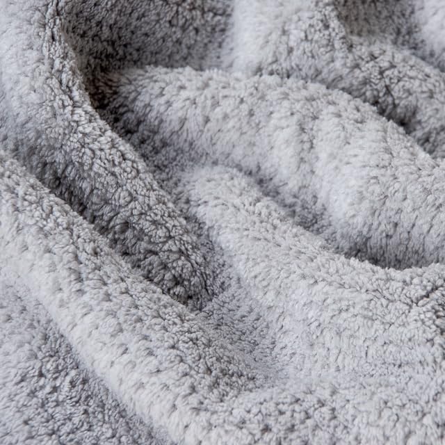 Hero Hair Towel – Ultra Soft Nanoweave™ Microfiber, Super Absorbent Quick Dry, Reduces Dry Time 50%, Anti-Frizz & Breakage, Secure Snug Strap, Large Wrap for All Hair Types - Luna Gray