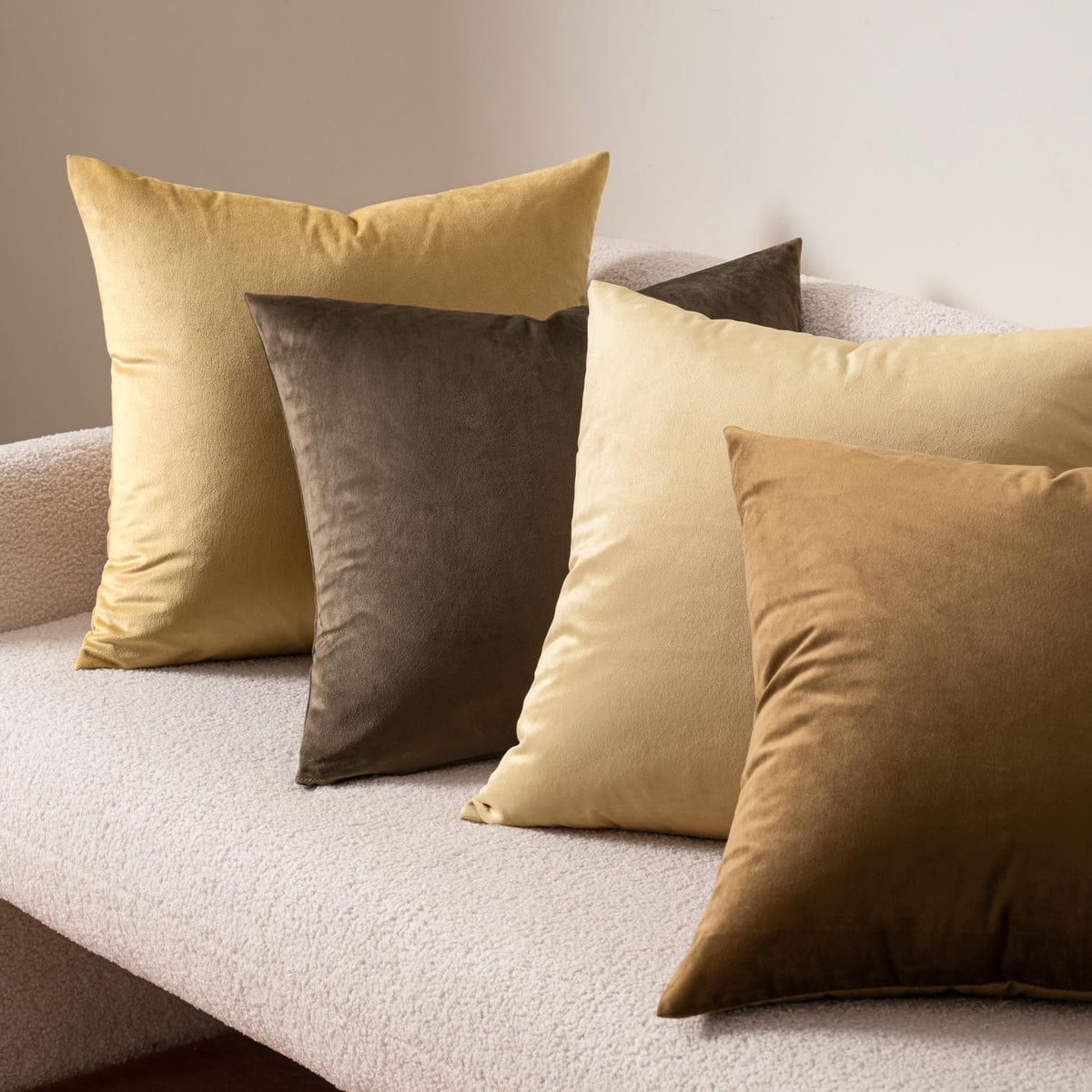 Velvet Throw Pillow Covers 18X18 Inch Pack of 2 Coffee