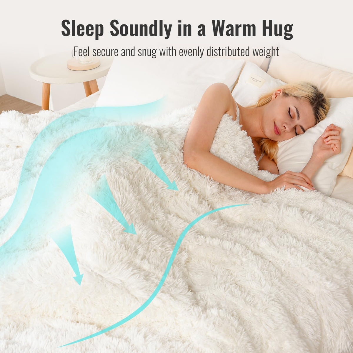 Fluffy Weighted Blanket for Adults 20Lbs Queen Size, 60"X80"