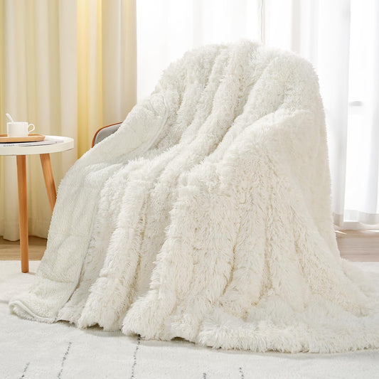 Fluffy Weighted Blanket for Adults 20Lbs Queen Size, 60"X80"