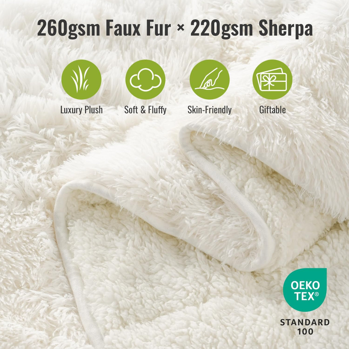 Fluffy Weighted Blanket for Adults 20Lbs Queen Size, 60"X80"