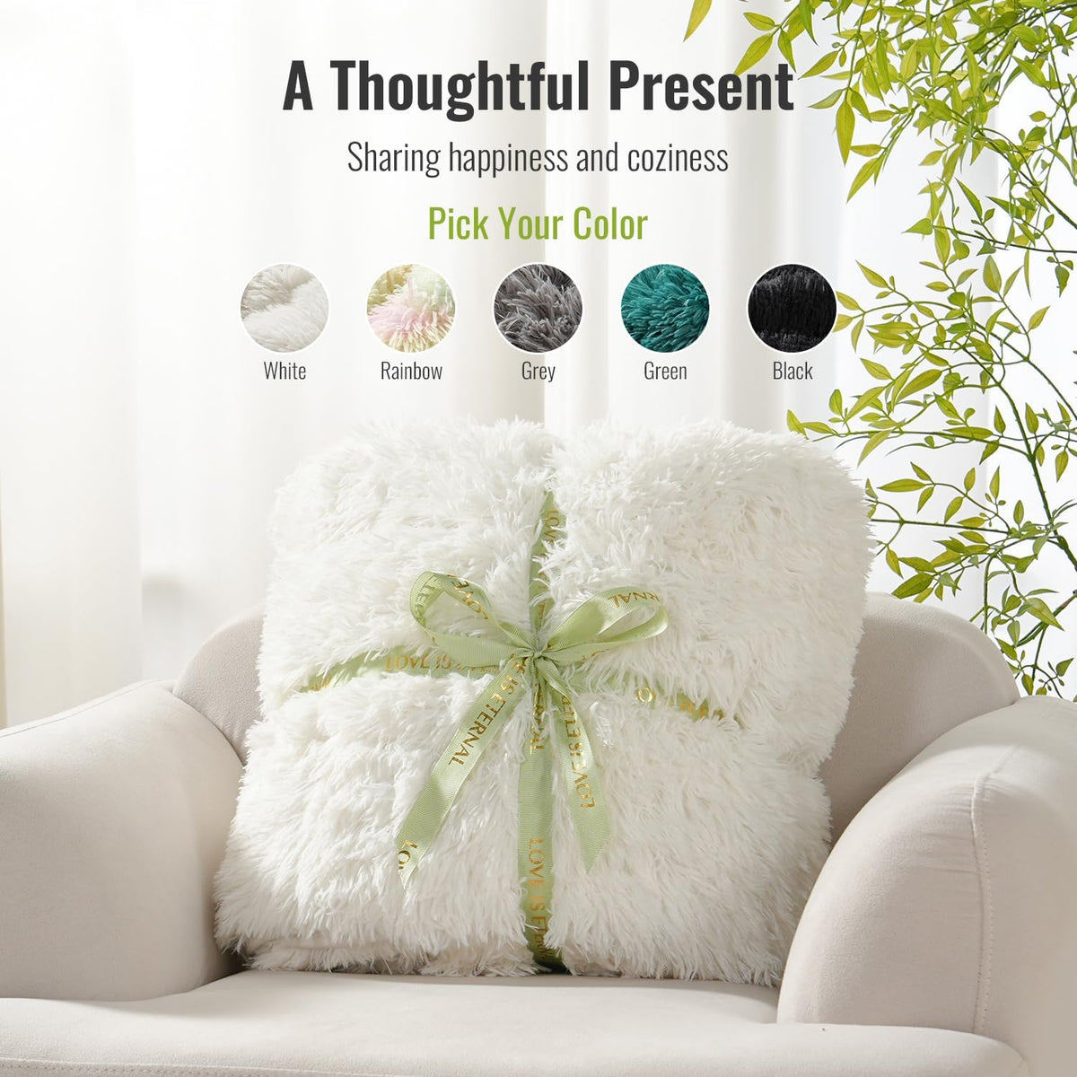 Fluffy Weighted Blanket for Adults 20Lbs Queen Size, 60"X80"