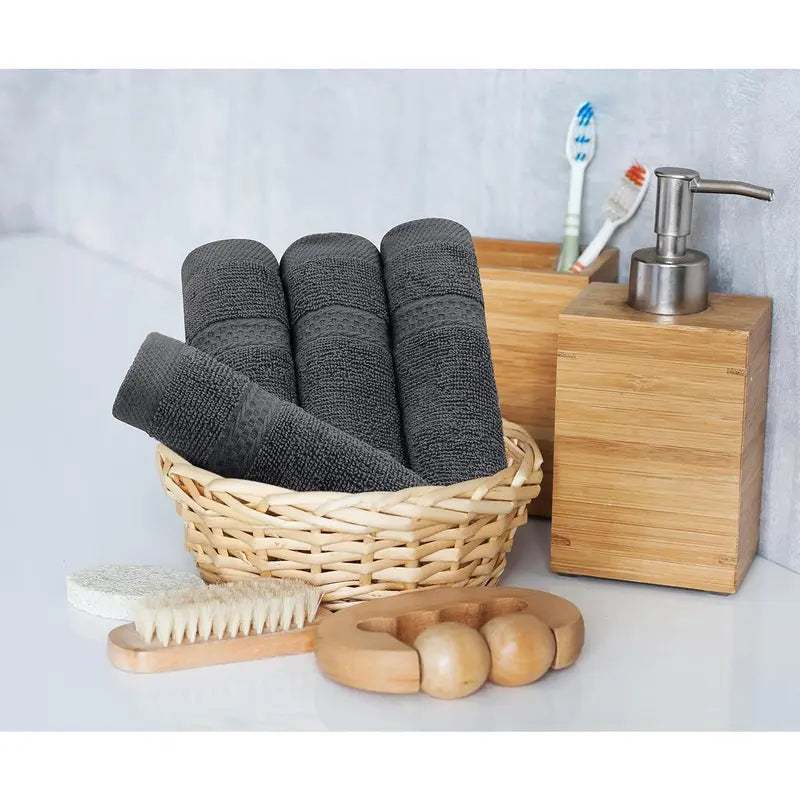 Utopia Towels 8 Piece Luxury Towel Set – Majestic Plush, Super Absorbent & Quicker-To-Dry, Thick 100% Ring Spun Cotton Towels for Bathroom, Spa & Hotel – 2 Bath, 2 Hand, 4 Washcloths, Grey