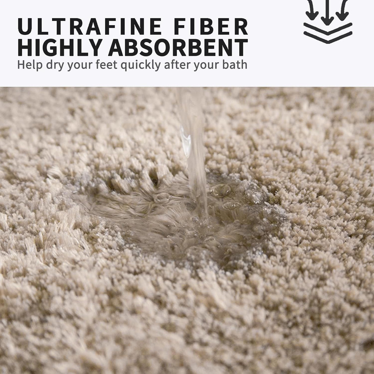 Bathroom Rugs 24" W X 36" L, Bath Mat for Bathroom, Bedroom, Laundry Room & Kitchen, Non-Slip Rubber Latex Backing, Extra Soft and Absorbent Microfiber Carpet, Machine Washable Rug, Beige