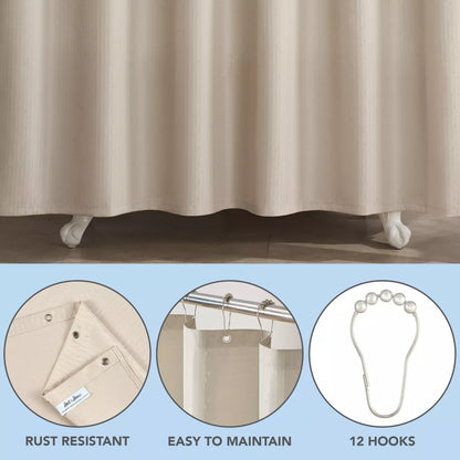 Host & Home Poly Shower Curtain Set 72X72 Raindrop Pattern