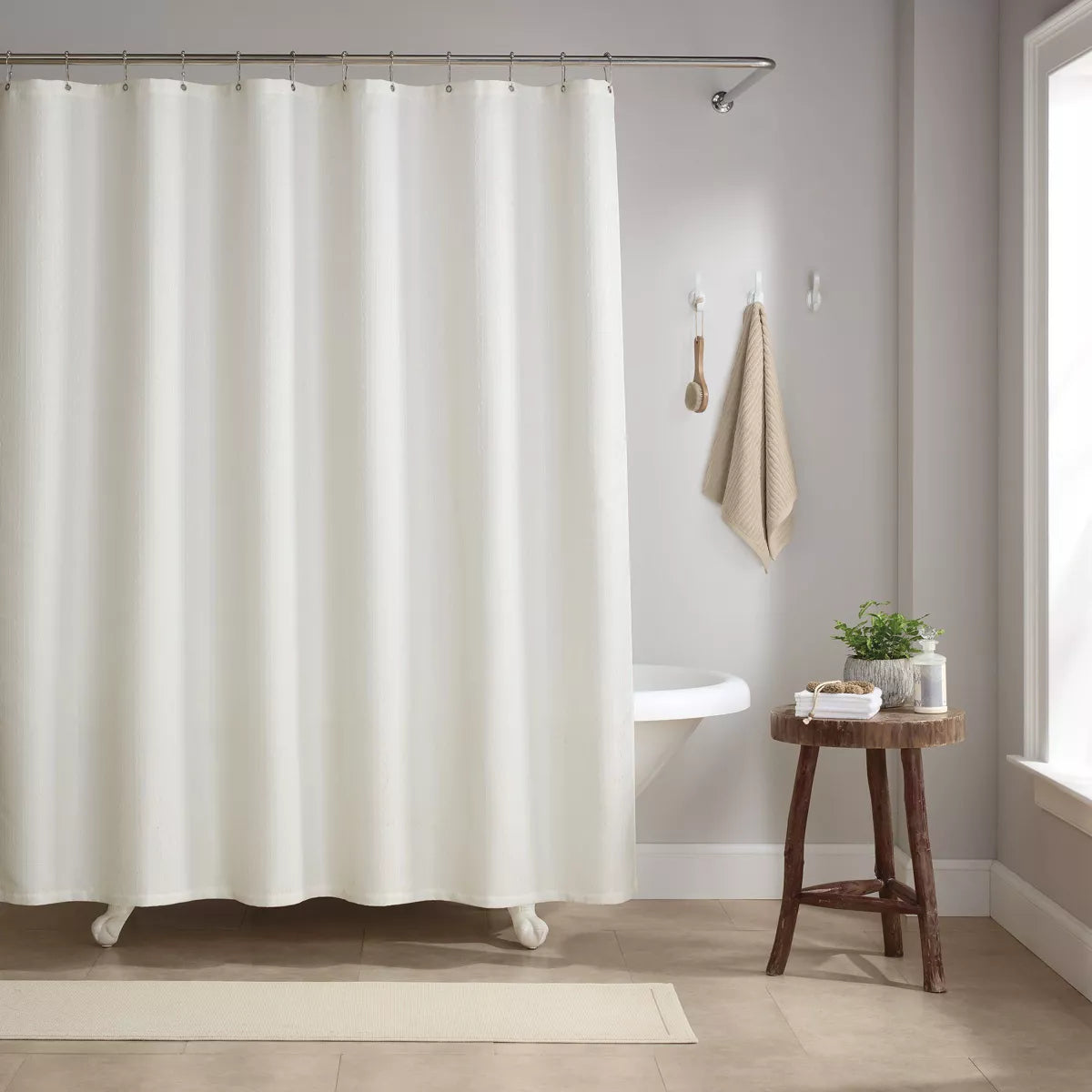 Host & Home Poly Shower Curtain Set 72X72 Raindrop Pattern