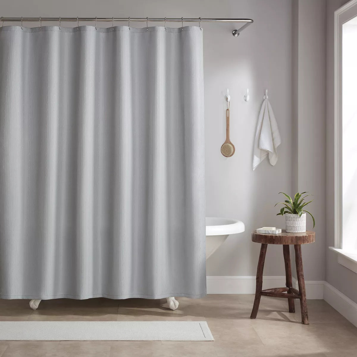 Host & Home Poly Shower Curtain Set 72X72 Raindrop Pattern