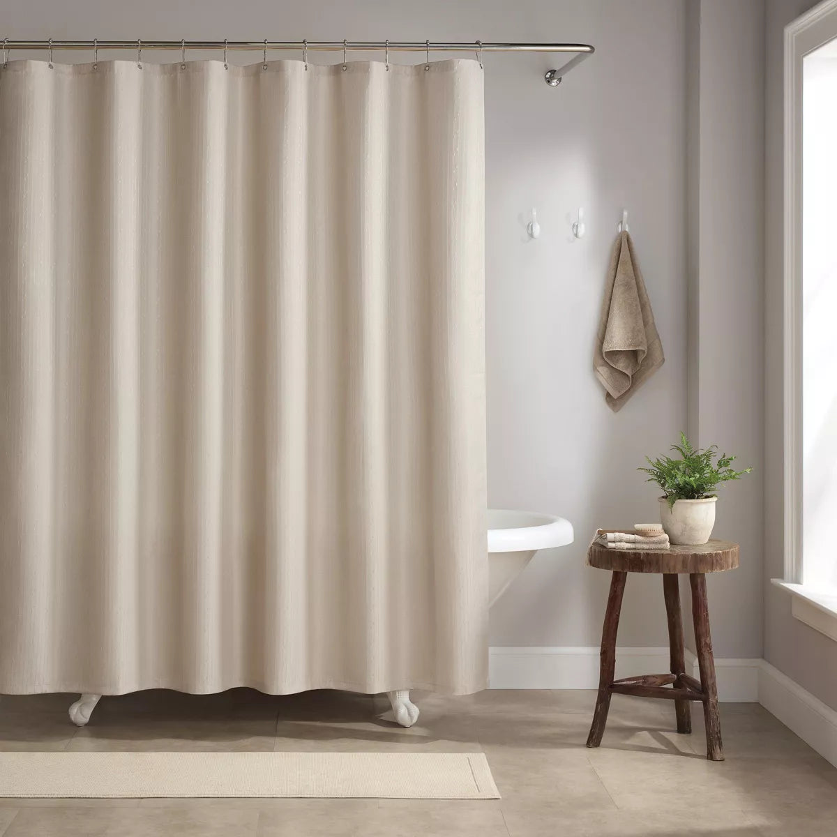 Host & Home Poly Shower Curtain Set 72X72 Raindrop Pattern