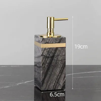 Bathroom Accessories Set Marble Gold Soap Dispenser Tooth Brush Holder Cotton Swab Box Luxury Bathroom Hardware Set
