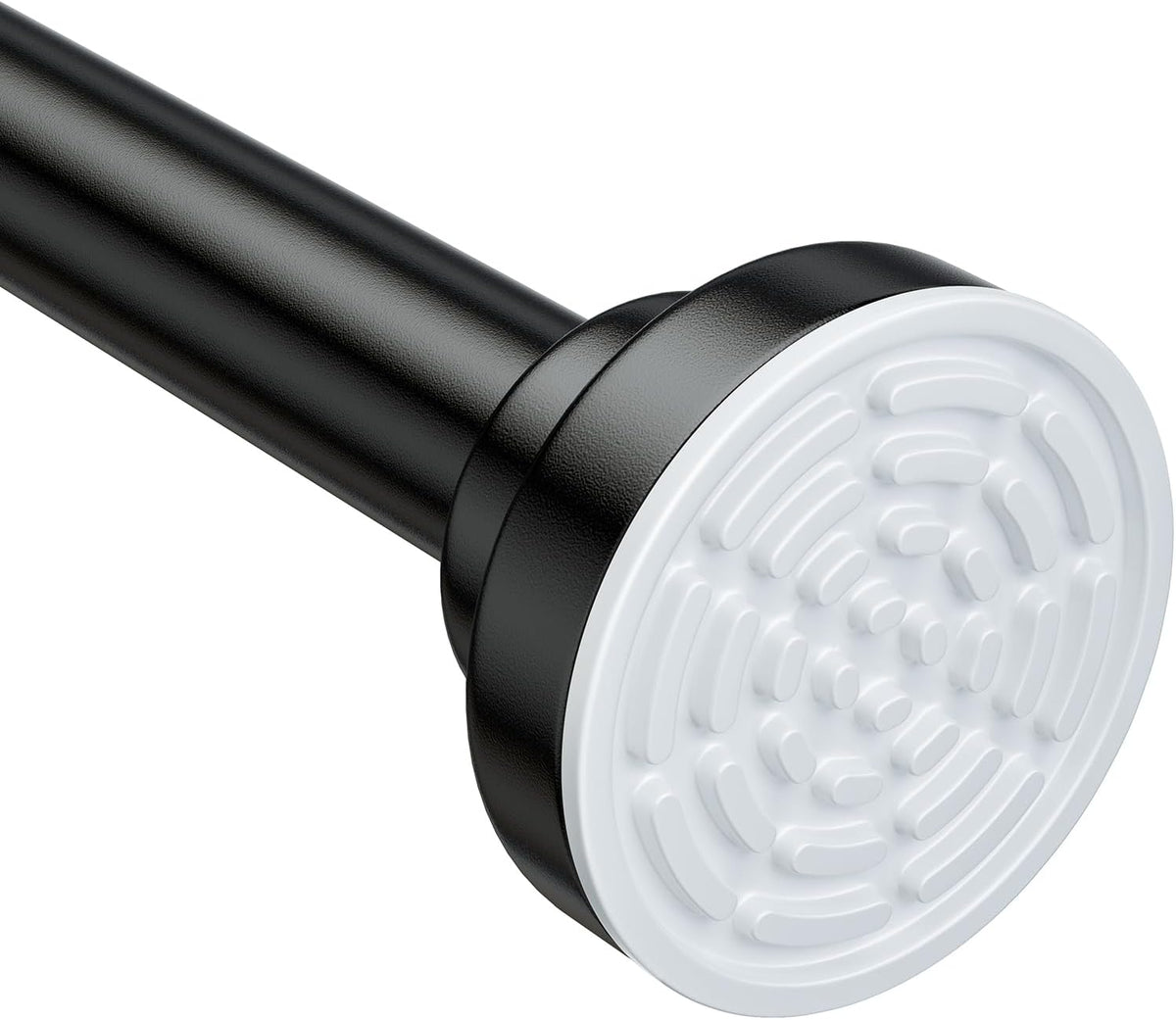 Shower Curtain Rod - 32-43 Inch Rustproof Tension Rod, Non-Slip Spring Design, No Drilling Adjustable Curtain Rod for Bathroom, Kitchen, and Closet（Black）