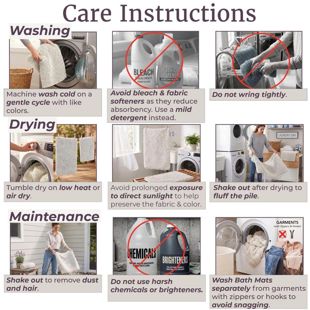 Shag White 21 In. X 32 In. Memory Foam 2-Piece Bath Mat Set