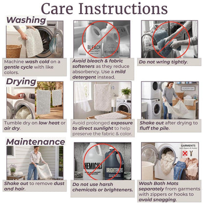 Shag White 21 In. X 32 In. Memory Foam 2-Piece Bath Mat Set